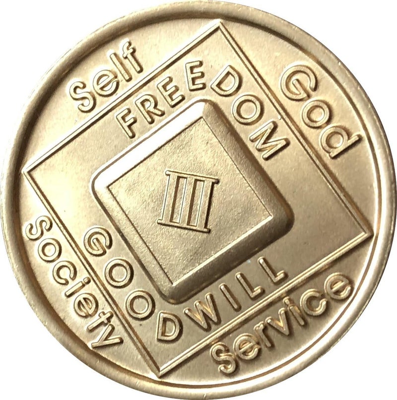 Narcotics Anonymous Store 3 Year NA Medallion Official Bronze Chip III - Image 1